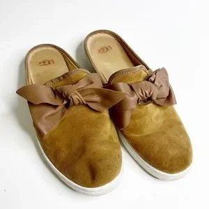 UGG Shoes Ugg Suede Brown Ida Bow Slides Poshmark